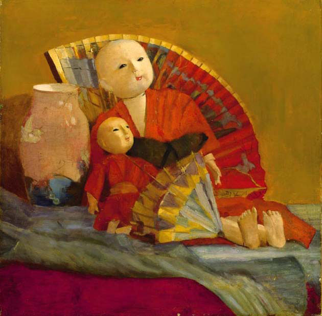 Japanese Dolls and Fan